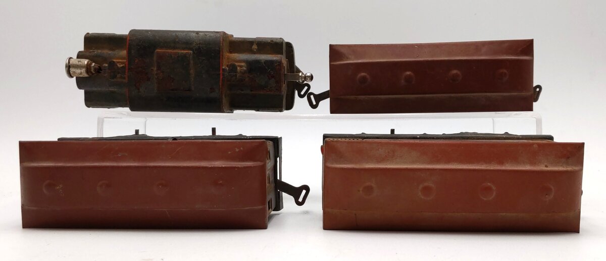 Bing O Gauge Pennsylvania Lines Cast Iron Locomotive & Tin Passenger Cars [4]