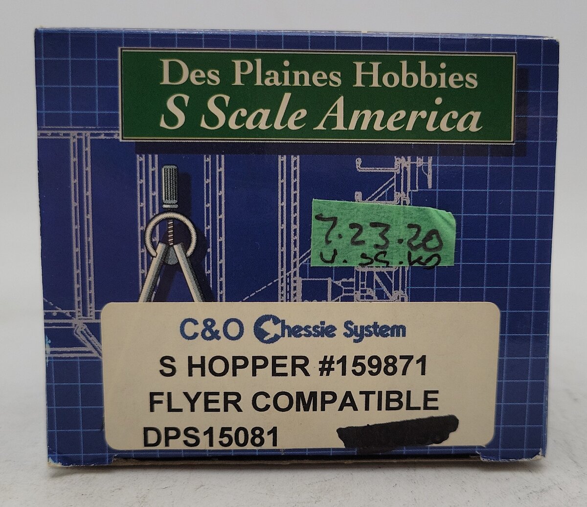 Des Plaines Hobbies 15081 "S" Scale C & O Chessie System 3-Bay Hopper #159871 EX/Box