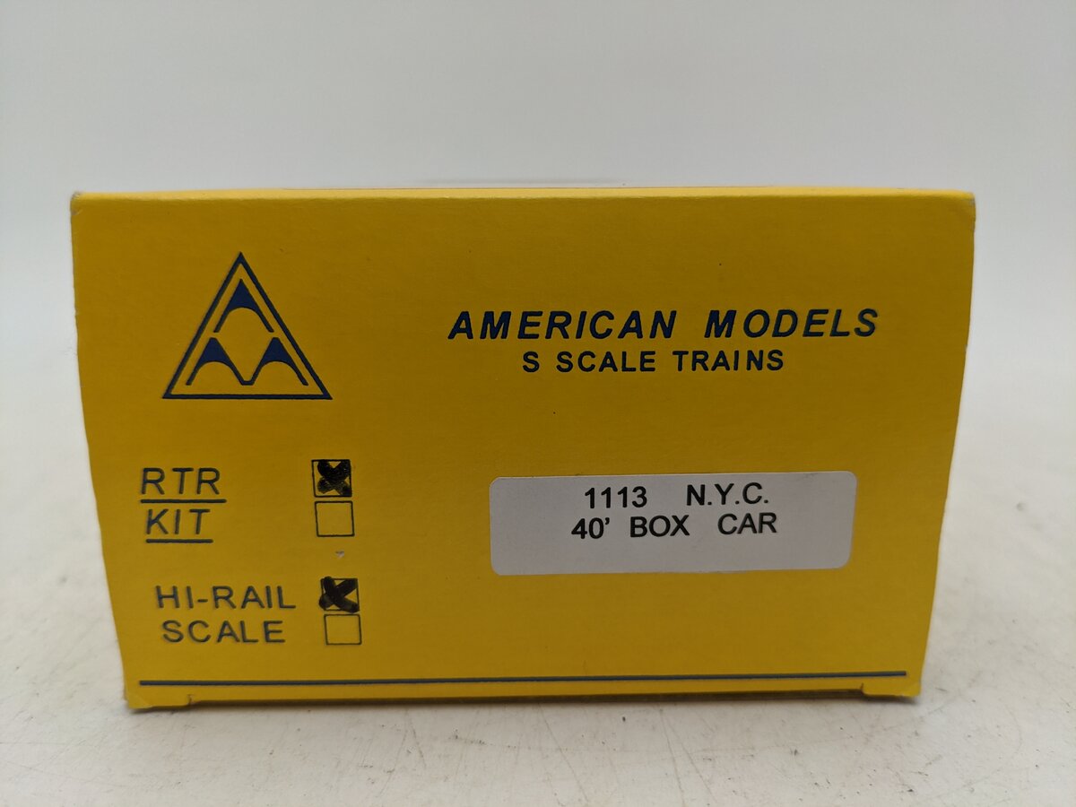 American Models 1113 S Scale New York Central Box Car #180457 EX/Box