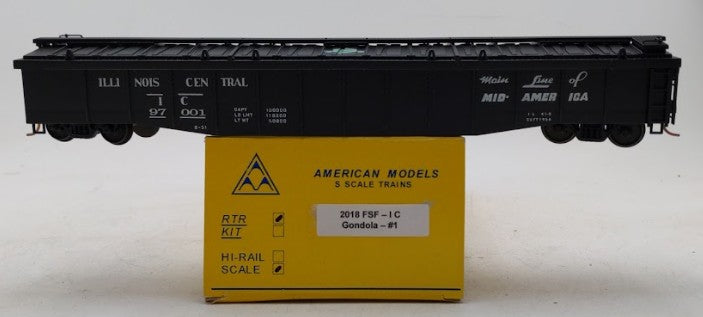 American Models S Scale Illinois Central 2018 Gondola #97001 LN/Box