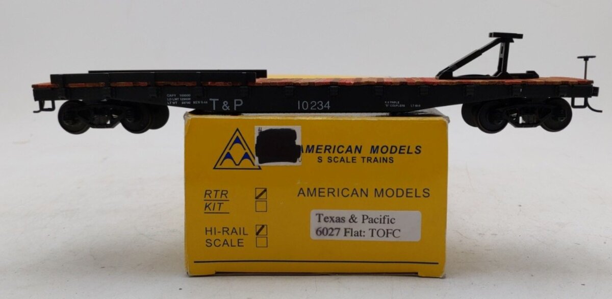 American Models 6027 S Texas & Pacific 46' Flat Car #10234 EX/Box