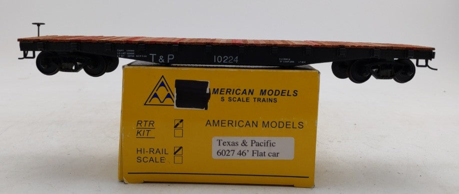 American Models 6027 S Texas & Pacific 46' Flat Car #10224 LN/Box