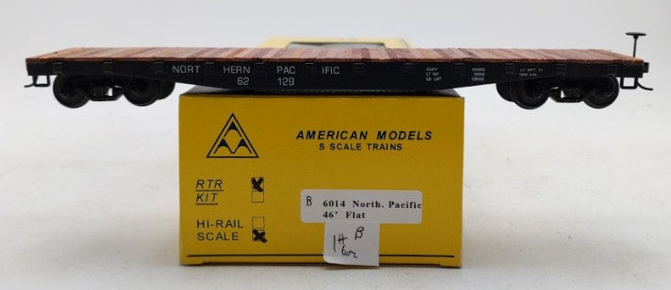 American Models 6014 S Scale Northern Pacific 46' Flatcar #62129 LN/Box