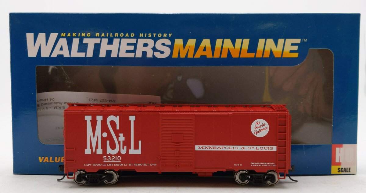 Walthers 910-1695 HO Minneapolis & St. Louis 40' AAR 1944 Boxcar #53210 LN/Box