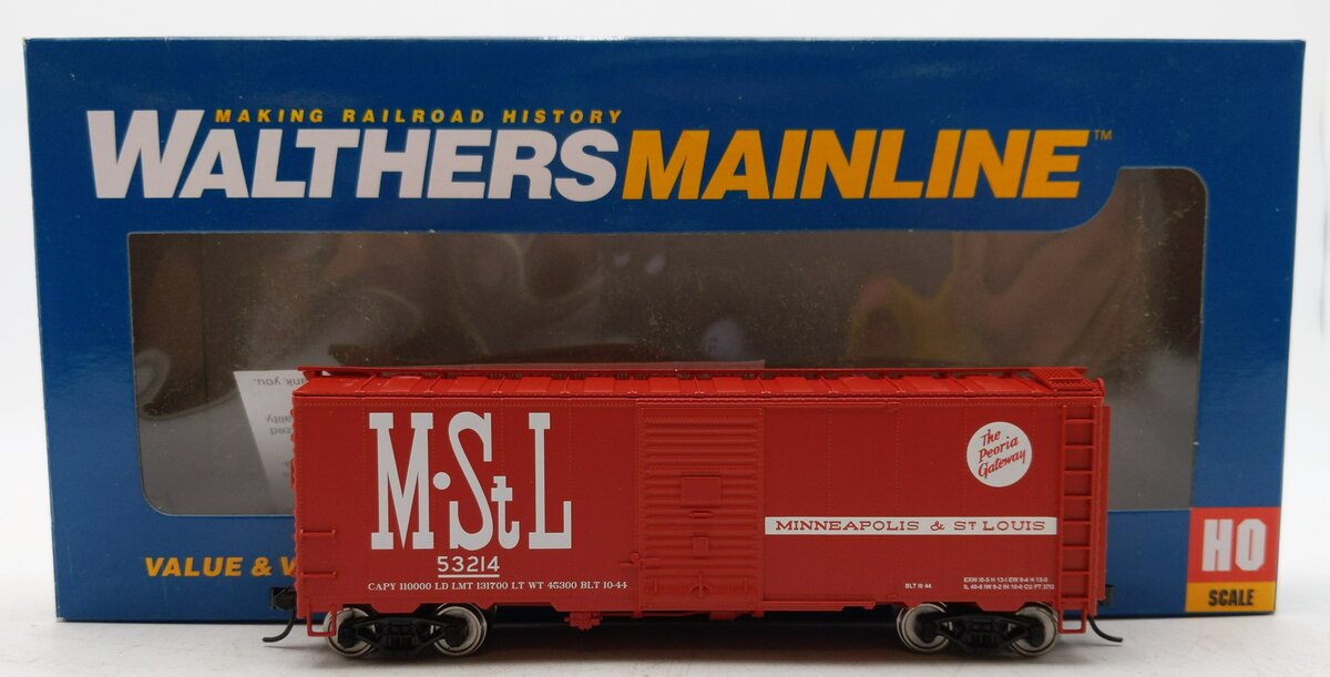 Walthers 910-1696 HO Minneapolis & St. Louis 40' AAR 1944 Boxcar #53214 LN/Box