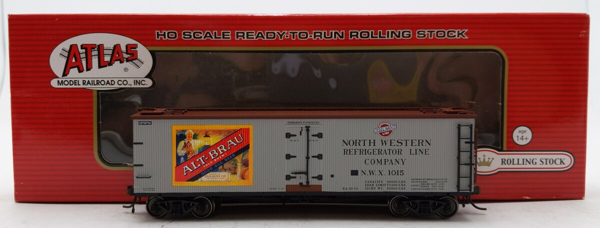 Atlas 20003087 HO Scale Alt-Brau Beer NWX 40' Wood Reefer Car #1015 LN/Box