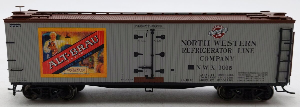 Atlas 20003087 HO Scale Alt-Brau Beer NWX 40' Wood Reefer Car #1015 LN/Box