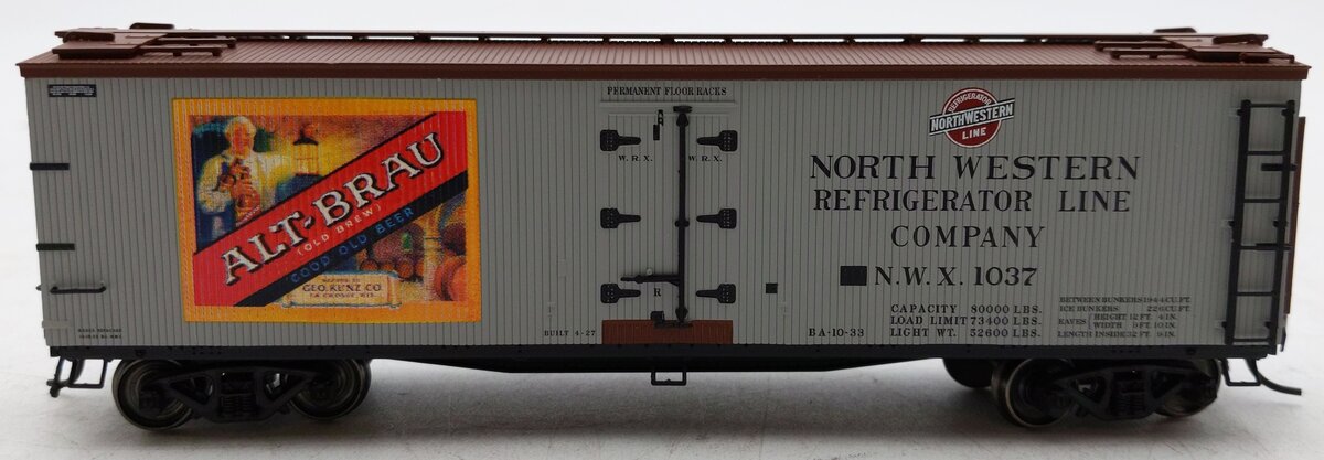 Atlas 20003088 HO Scale Alt-Brau Beer NWX 40' Wood Reefer Car #1037 LN/Box