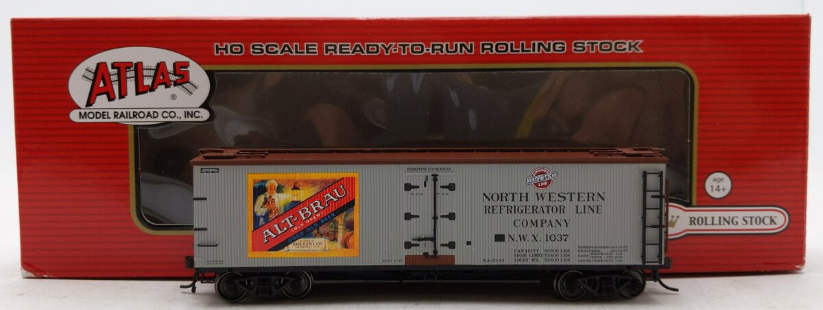 Atlas 20003088 HO Scale Alt-Brau Beer NWX 40' Wood Reefer Car #1037 LN/Box