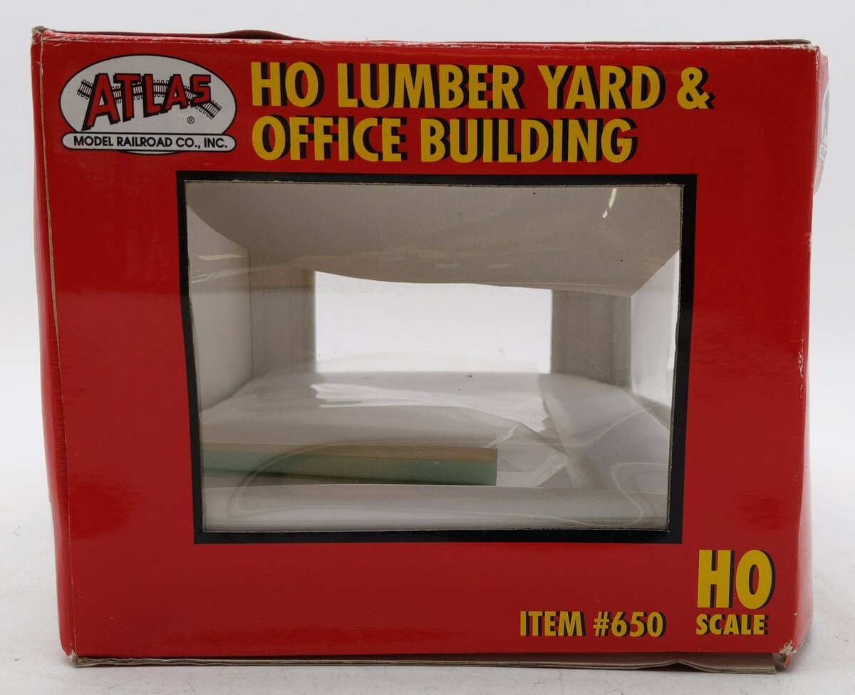 Atlas 650 HO Trackside Lumber Yard & Office Ready Built Building LN/Box