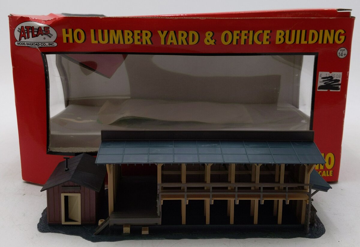 Atlas 650 HO Trackside Lumber Yard & Office Ready Built Building LN/Box