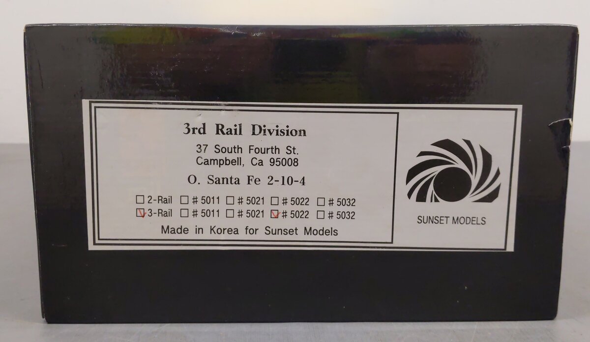3rd Rail 5022 BRASS Santa Fe 2-10-4 Steam Loco & Tender - 3-Rail #5022 EX/Box