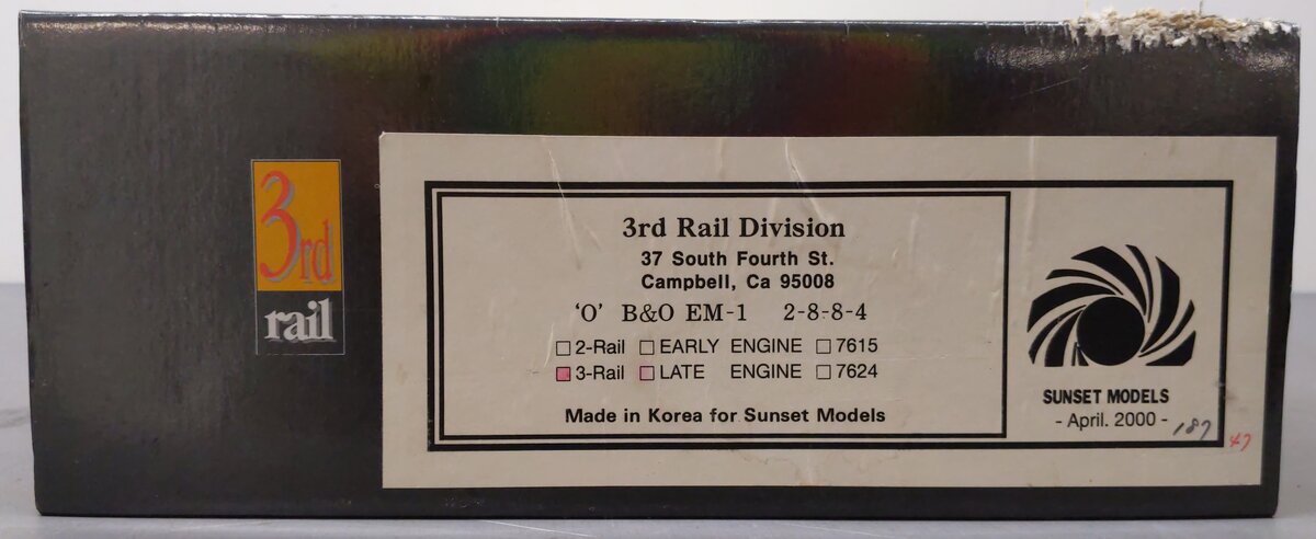 3rd Rail 7624 O BRASS B&O 2-8-8-4 Steam Loco/Tender #7624 EX/Box