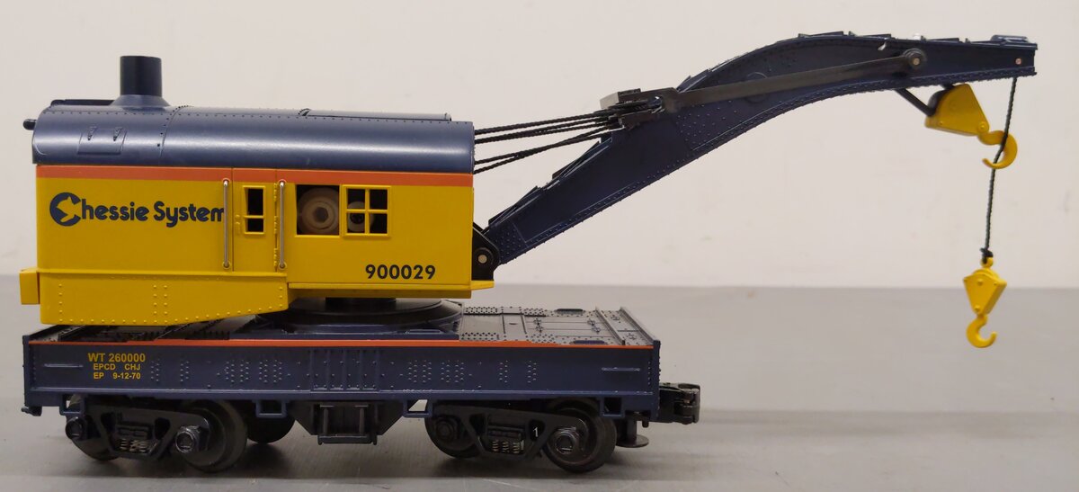 MTH 30-7916 O Gauge Chessie Operating Crane Car #90029 LN/Box