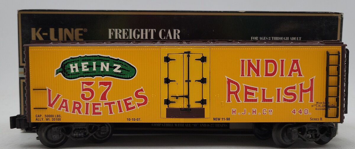 K-Line K642-5202 O Gauge H.J. Heinz India Relish Wood-Sided Refrigerator Car LN/Box