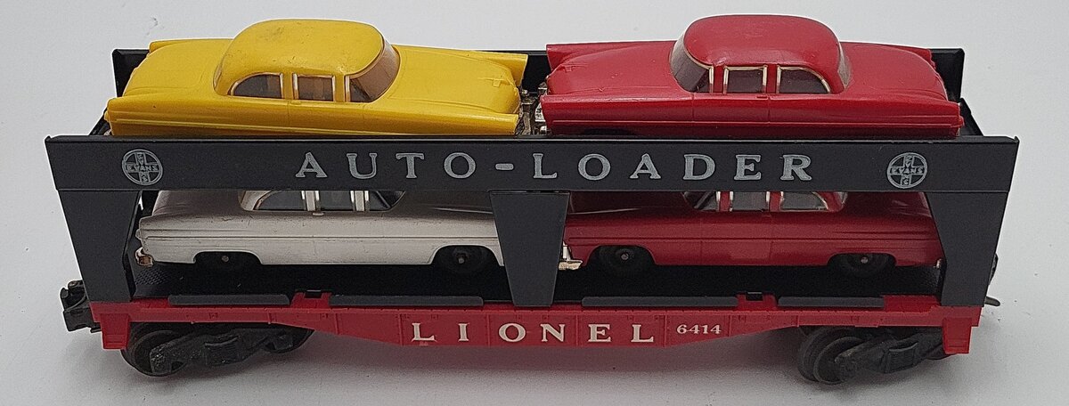 Lionel 6414 Vintage O Gauge Postwar Evans Autoloader with 4 Automobiles VG/Box
