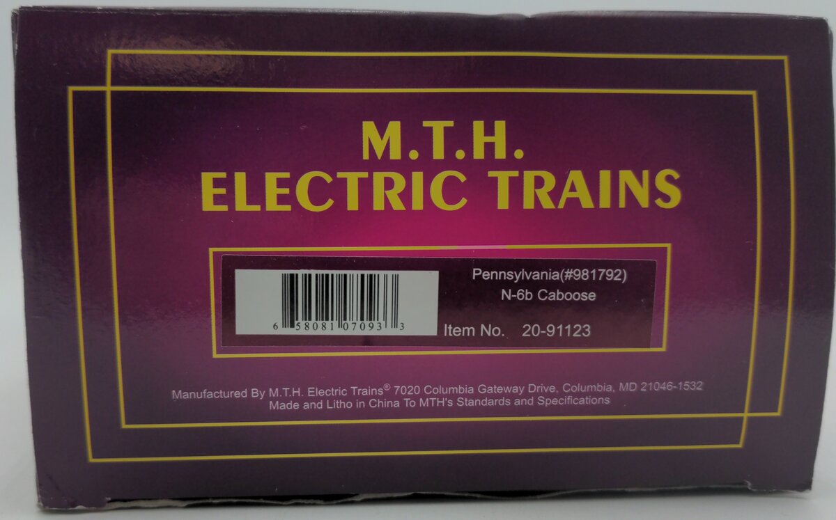 MTH 20-91123 O Gauge Pennsylvania N-6b Caboose #981792 LN/Box