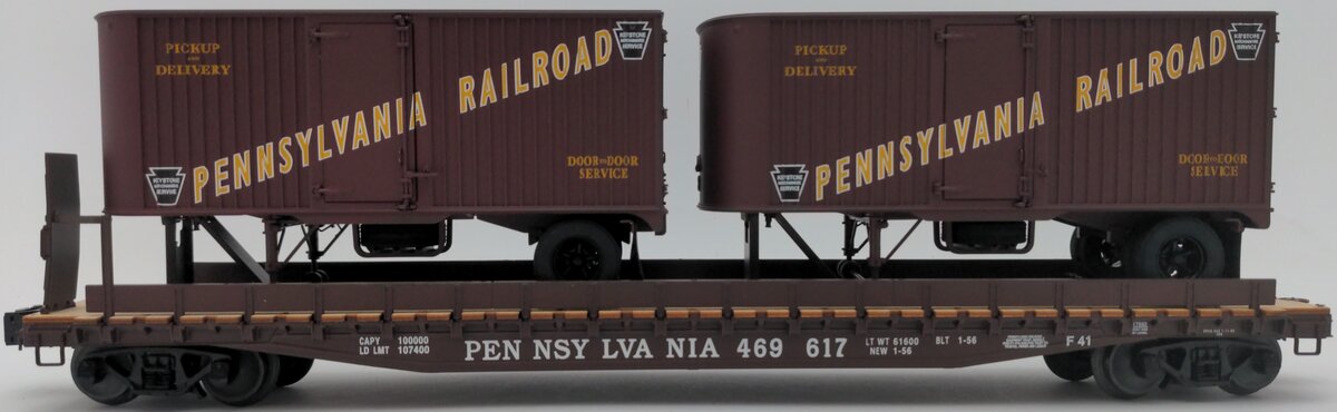 Lionel 6-17582 O Gauge Pennsylvania PS-4 Flatcars w/ Piggyback Trailer #469617 LN/Box