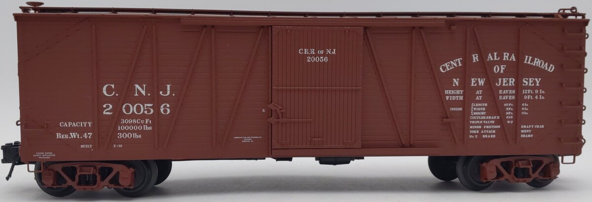 Atlas 6460-1 O Gauge Central New Jersey Single Sheathed Boxcar #20056 (3-Rail) LN/Box
