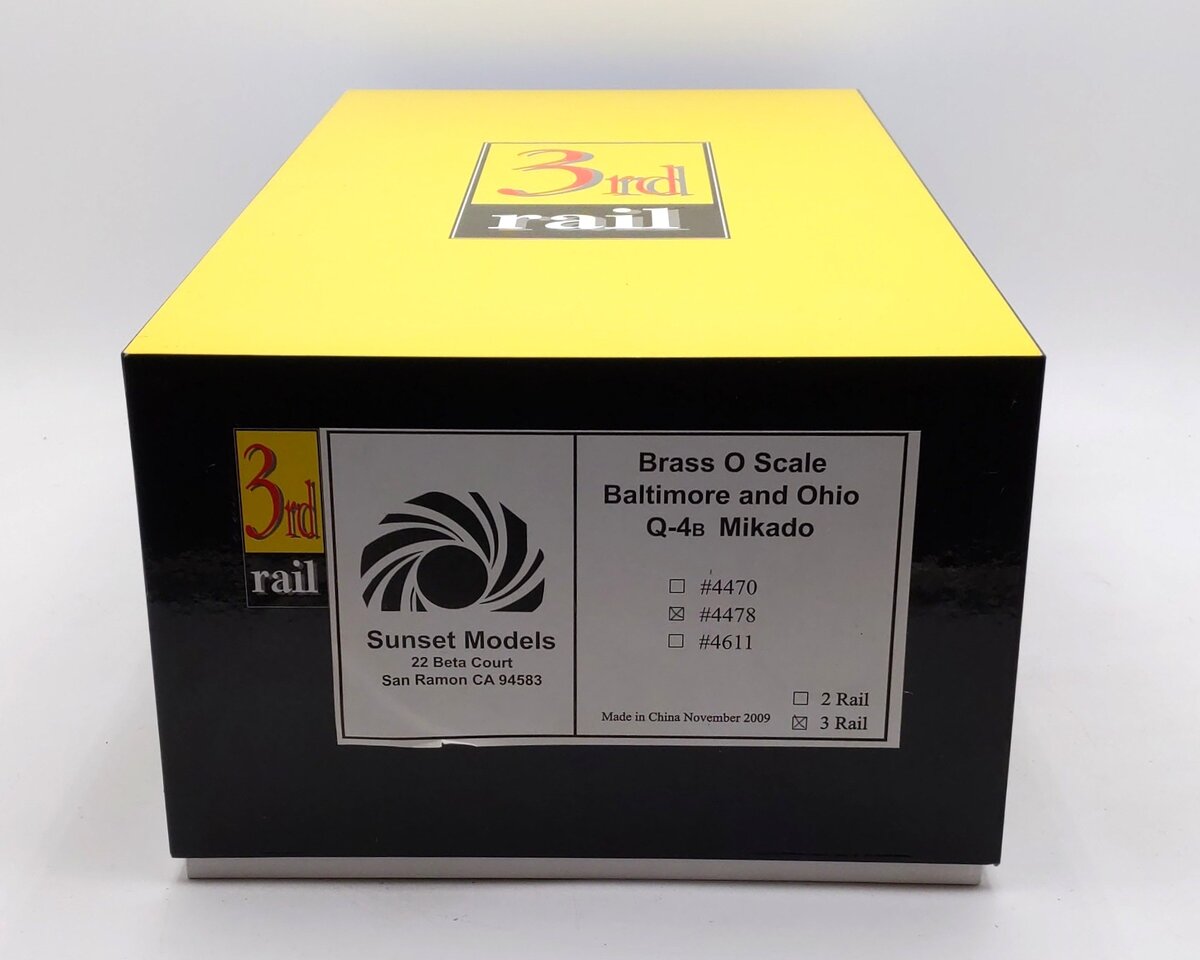 3rd Rail 4478 O BRASS Baltimore & Ohio Q-4B Mikado Steam Loco & Tender #4478 EX/Box