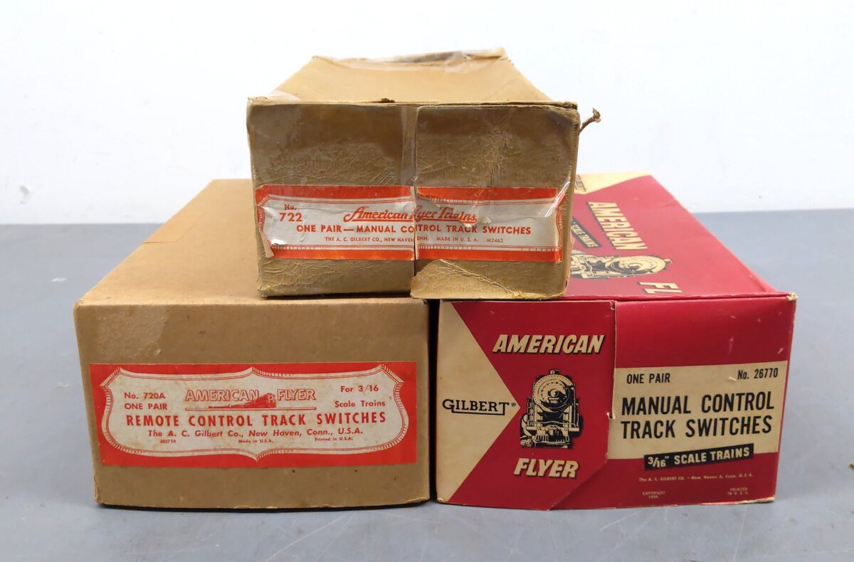 American Flyer Vintage S Control Switch Tracks: 26670, 720A, 722 [3] VG