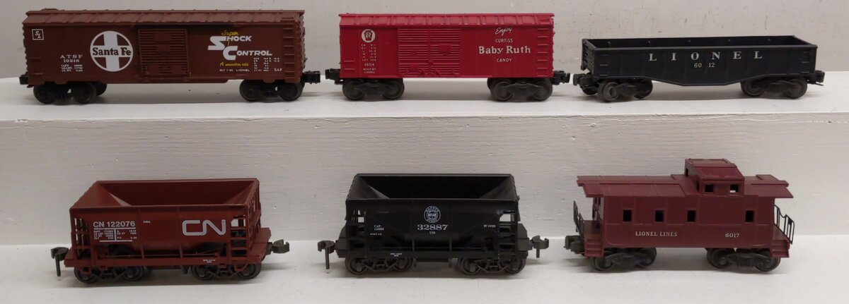 Lionel & Atlas O Gauge Assorted Freight Cars #122076,32887,6012,19216,6017 [5] VG