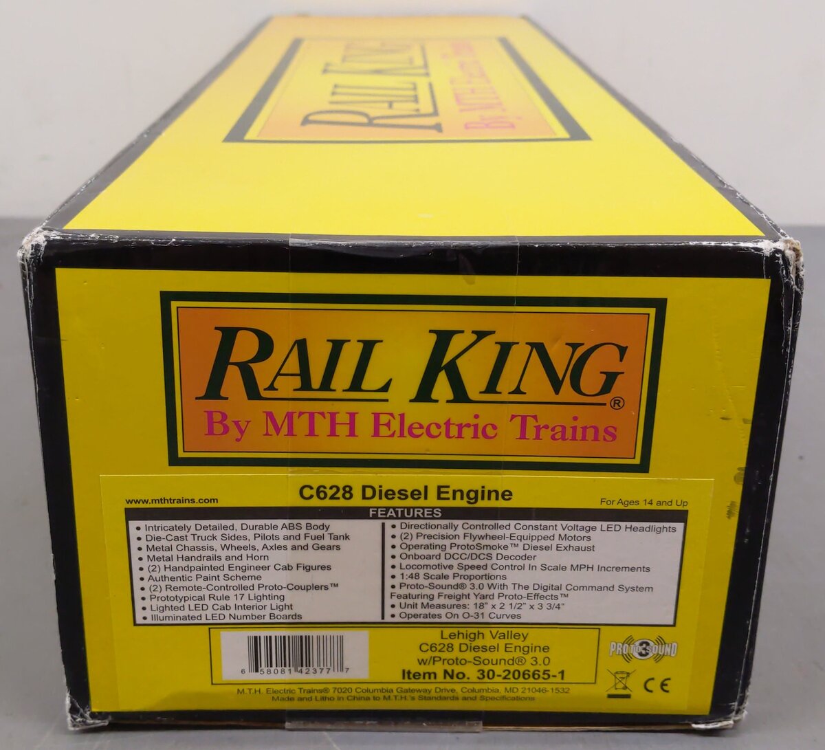 MTH 30-20665-1 O Scale Lehigh Valley C628 Diesel Locomotive #627 w/ PS 3.0 EX/Box
