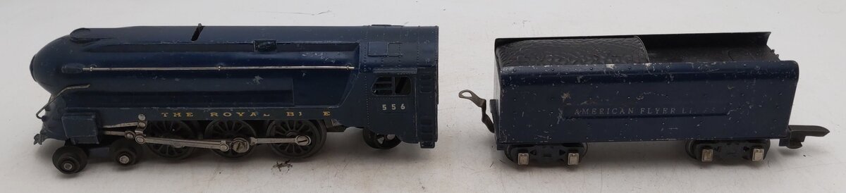 American Flyer 556 Vintage O Gauge Royal Blue 4-6-2 Steam Locomotive & Tender VG