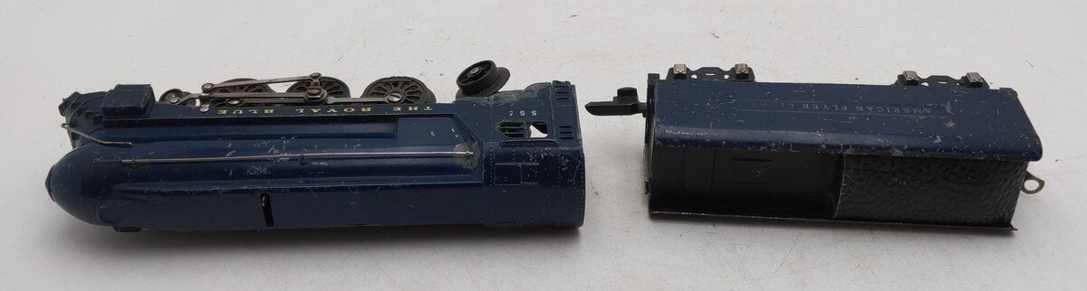 American Flyer 556 Vintage O Gauge Royal Blue 4-6-2 Steam Locomotive & Tender VG