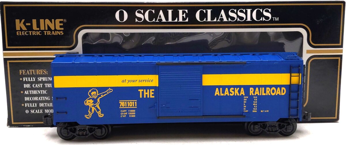 K-Line K761-1011 O Gauge Alaska Classic Boxcar #7611011 LN/Box