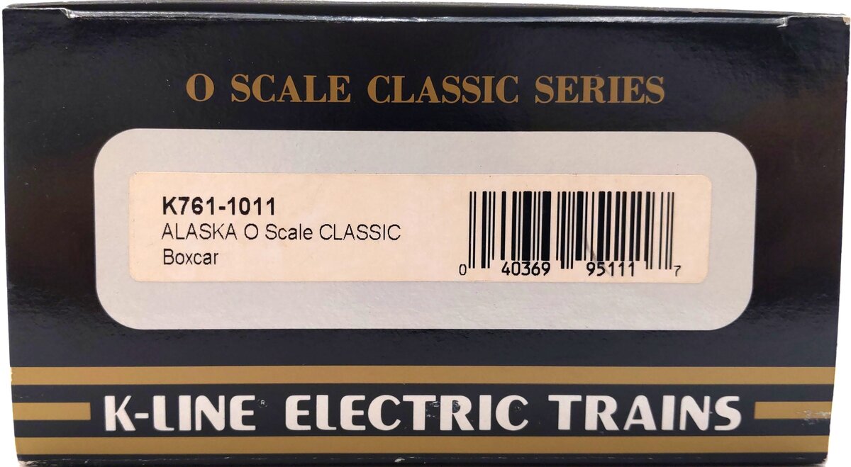 K-Line K761-1011 O Gauge Alaska Classic Boxcar #7611011 LN/Box