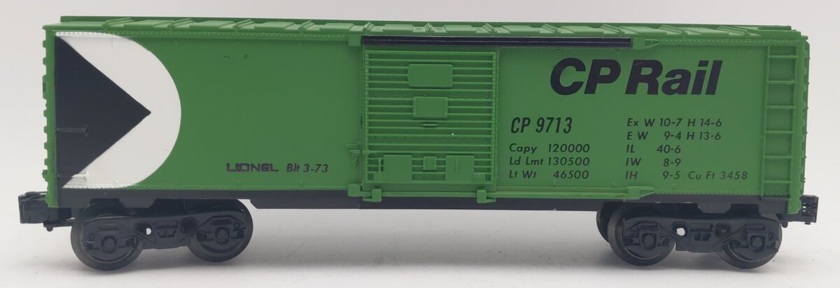Lionel 6-9713 O Gauge Canadian Pacific Green Boxcar VG