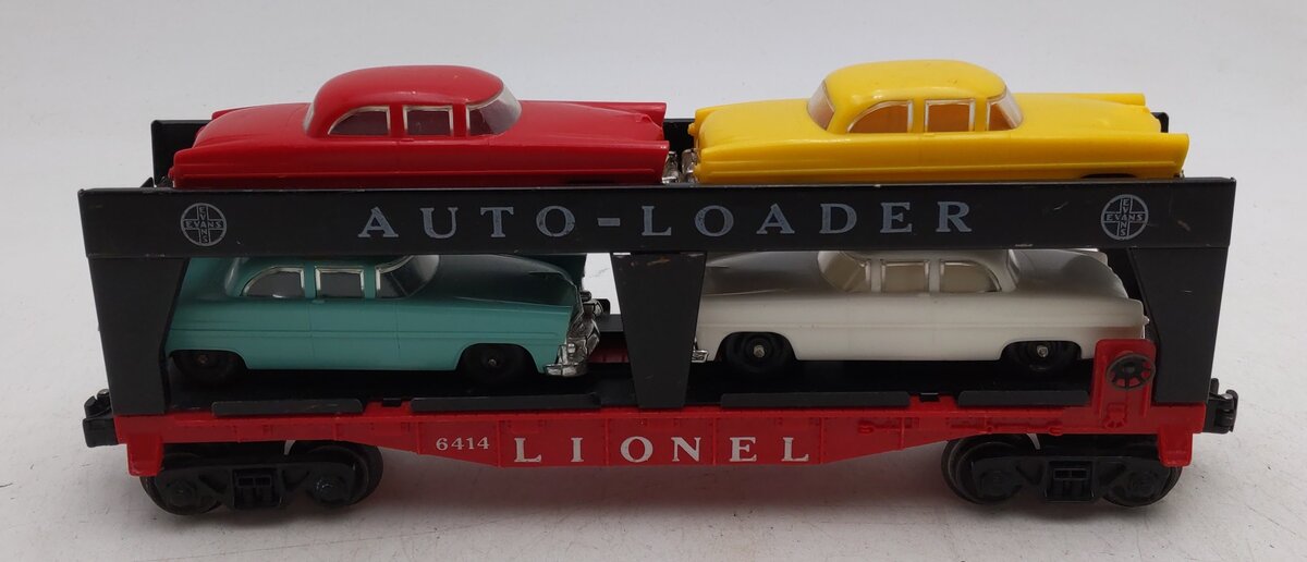 Lionel 6414 Vintage O Gauge Postwar Evans Autoloader with 4 Automobiles VG