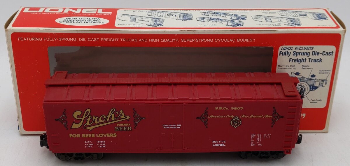 Lionel 6-9807 O Gauge Stroh‘s Bohemian Beer Reefer Car #9807 EX/Box