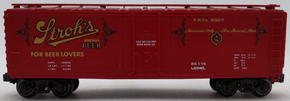 Lionel 6-9807 O Gauge Stroh‘s Bohemian Beer Reefer Car #9807 EX/Box