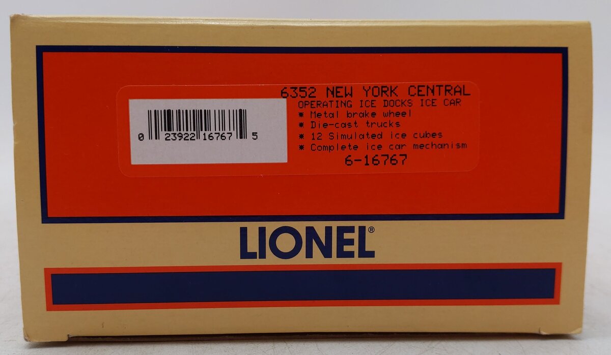 Lionel 6-16767 O Gauge New York Central Ice Docks Operating Ice Car #6352 EX/Box