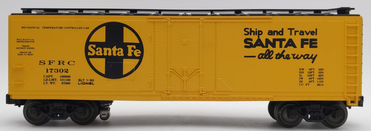 Lionel 6-17302 O Gauge Santa Fe Reefer w/ ETD LN/Box