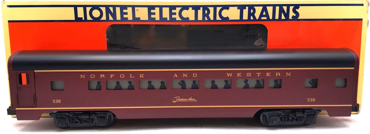 Lionel 6-19142 O Gauge Norfolk & Western Aluminum Passenger Car #538 LN/Box