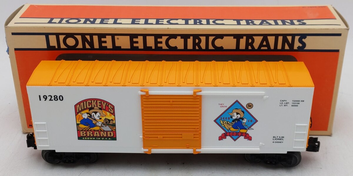 Lionel 6-19280 O Gauge Disney Mickey Wheat Hi-Cube Boxcar EX/Box