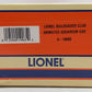 Lionel 6-19965 O Gauge LRRC Pete's Place Operating Aquarium Car #3435 EX/Box