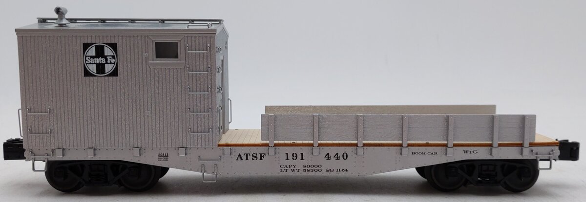 Lionel 6-29813 O Gauge Santa Fe Boom Car with TMCC & Crane Sounds EX/Box