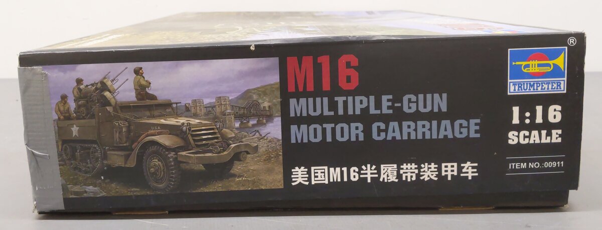 Trumpeter 00911 1:16 M16 Halftrack w/Multiple-Gun Military Artillery Kit VG/Box