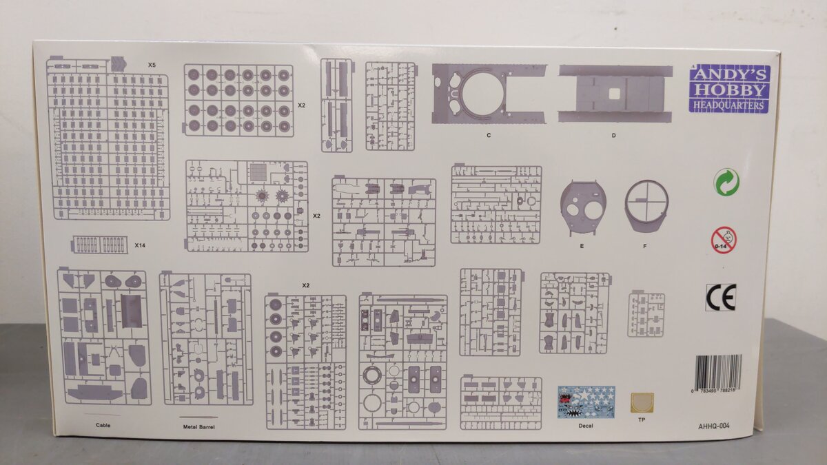 Andy's Hobby Headquarters AHHQ-004 1/16 Scale M4A3E8 SHERMAN TANK Late Model Kit EX/Box
