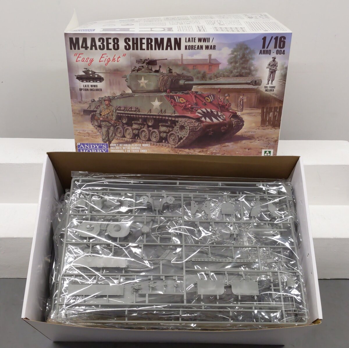 Andy's Hobby Headquarters AHHQ-004 1/16 Scale M4A3E8 SHERMAN TANK Late Model Kit EX/Box