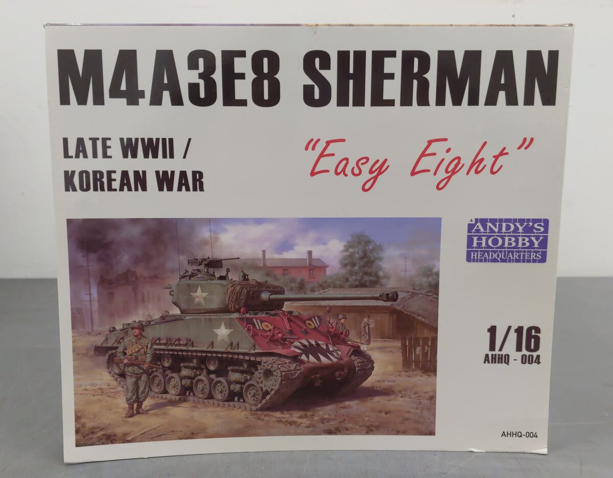 Andy's Hobby Headquarters AHHQ-004 1/16 Scale M4A3E8 SHERMAN TANK Late Model Kit EX/Box