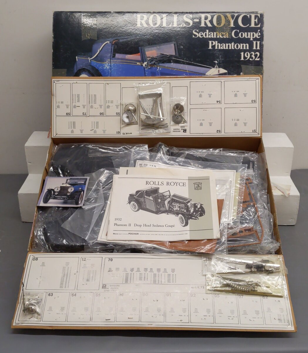 Pocher K72 1:8 Scale 1932 Rolls-Royce Phantom II Sedanca Coupe Model Kit EX/Box