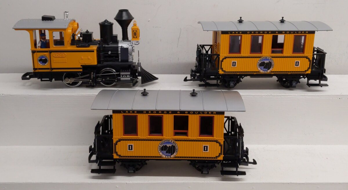 LGB 72312 G Scale Lake George & Boulder Steam Passenger Train Set EX/Box