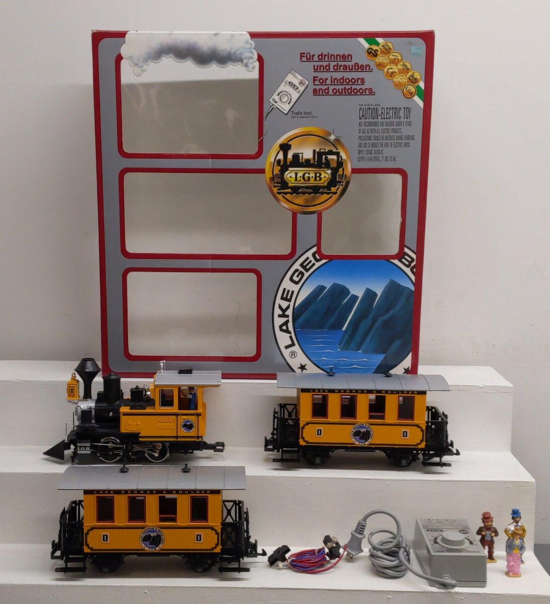 LGB 72312 G Scale Lake George & Boulder Steam Passenger Train Set EX/Box