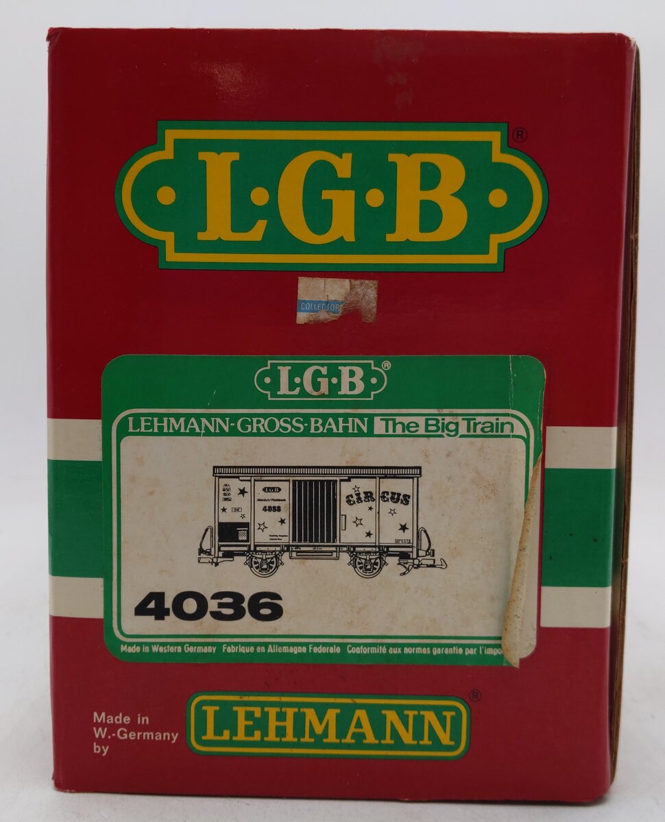 LGB 4036 G Scale Circus Animal Wagon EX/Box