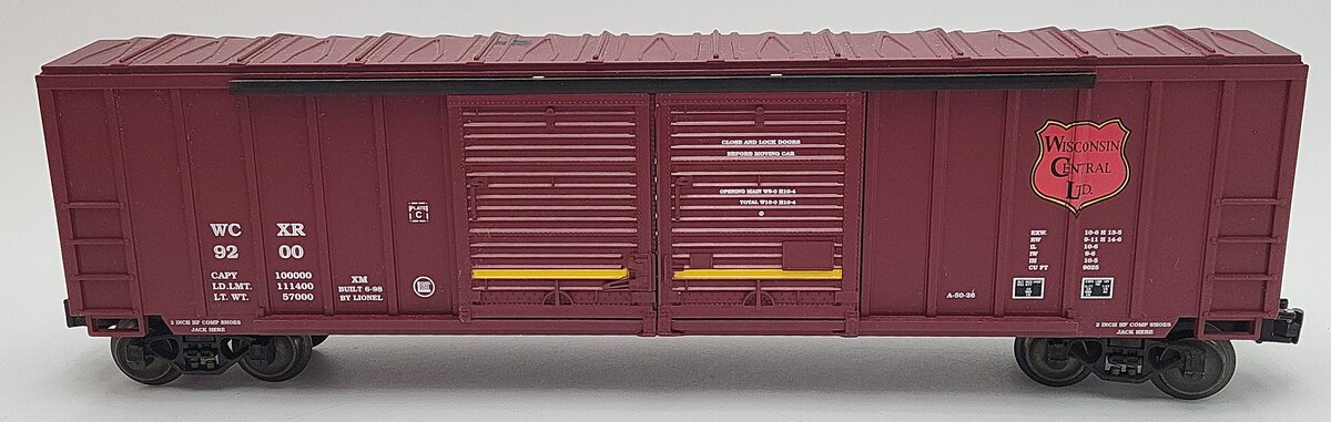 Lionel 6-17231 O Gauge Wisconsin Central Double Door Boxcar #9200 EX/Box